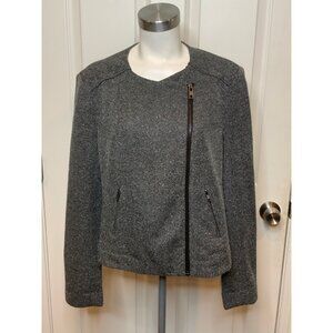 Catherine Malandrino Gray Speckled Asymmetrical Zip-Up Jacket Sze XL NWT! $180